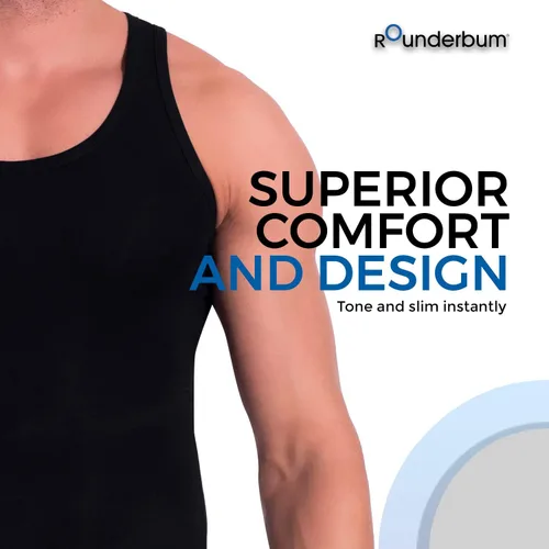 Miniatura 5 de Rounderbum Ropa interior para hombre Camiseta muscular acolchada para hombres Ropa interior Shapewear - Under Clothing Muscle Shirts para Hombre
