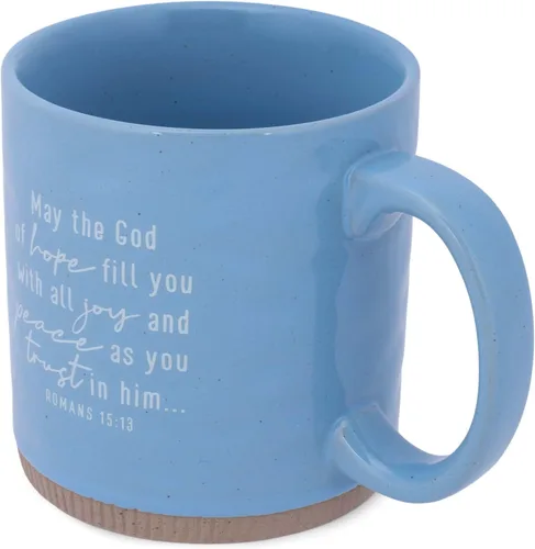 Miniatura 4 de Lighthouse Christian Products Pray Boldly Powerful Words - Taza de cerámica azul de 16 onzas