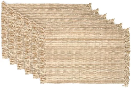 Miniatura 37 de DII - Colección de mesa jaspeado, juego de manteles individuales, 3x19 pulgadas, albaricoque, 6 piezas