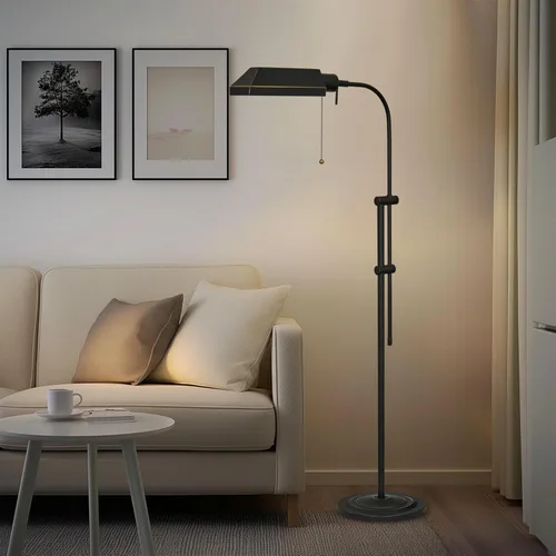 Miniatura 7 de Kira Home Prescott - Lámpara de pie industrial ajustable de 58 pulgadas, acabado de bronce oscuro, incluye bombilla LED de 6 W (60 W equivalente)