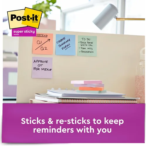 Miniatura 4 de Post-It Notas, Super Sticky, 3" x 3", 5ct - Multicolor