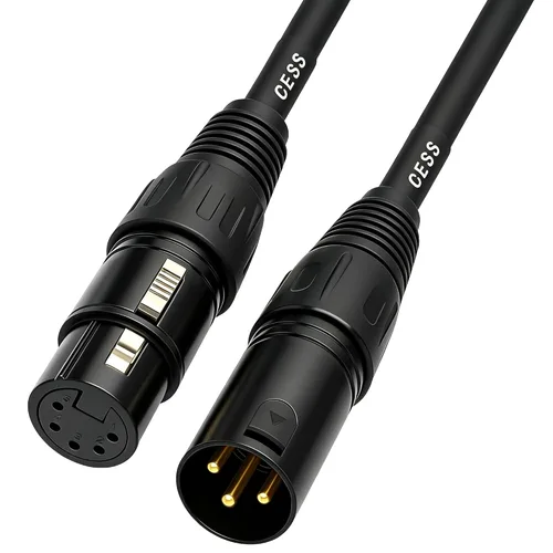 Miniatura 3 de CNCESS XLR - Cable adaptador de 3 pines macho a XLR hembra de 5 pines, 6 pulgadas, convertidor de nicho DMX/audio, paquete de 2