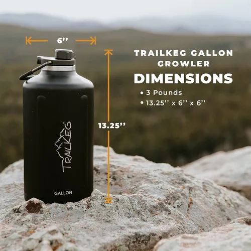 Miniatura 7 de TrailKeg Botella de agua deportiva, 128 onzas, un galón, acero inoxidable aislado al vacío, doble pared, caliente durante 12 horas, fría durante 48