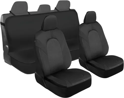 Miniatura 18 de Motor Trend Fundas de Asiento de Coche de Tela Gris para Asientos Delanteros – Fundas de Asiento Tipo Bucket Automotrices Premium, Hechas