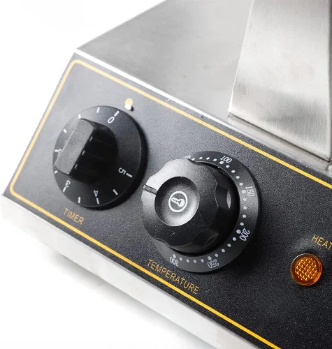 Miniatura 8 de Máquina de gofres belga de doble cabeza comercial giratoria de doble alerón para desayunar, cocina antiadherente, resistente, para restaurante, mini