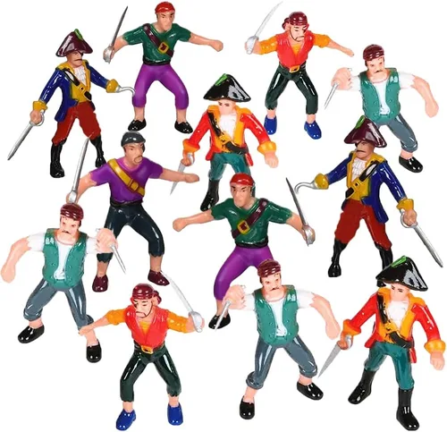 Miniatura 6 de ArtCreativity Juego de figuras de acción pirata para niños, 3.5 pulgadas, plástico en posturas surtidas, paquete de 8