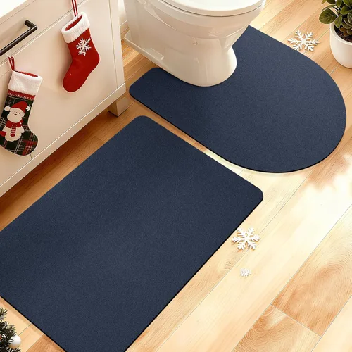 Miniatura 35 de ACCUMTEK Alfombrilla de Baño Ultra Delgada, Alfombrillas de Baño Antideslizantes con Respaldo Mejorado para Colocar Bajo la Puerta, Alfombras