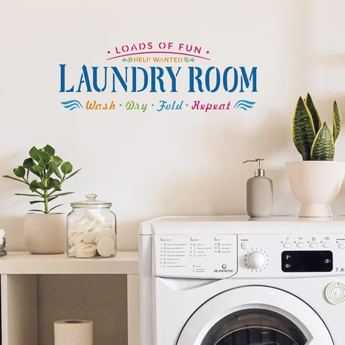 Miniatura 4 de FINGERINSPIRE 12 plantillas de lavandería de plástico para baño, reglas de dibujo, juegos de pintura, plantillas de palabras para lavandería