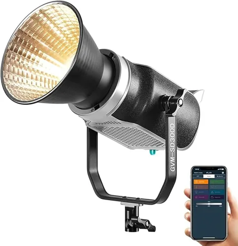GVM - Kit de luz de video de 300 W, iluminación de estudio con soporte Bowens, 2700 ~ 7500 K, 112000 Lux@1.6 ft iluminación de fotografía con APP
