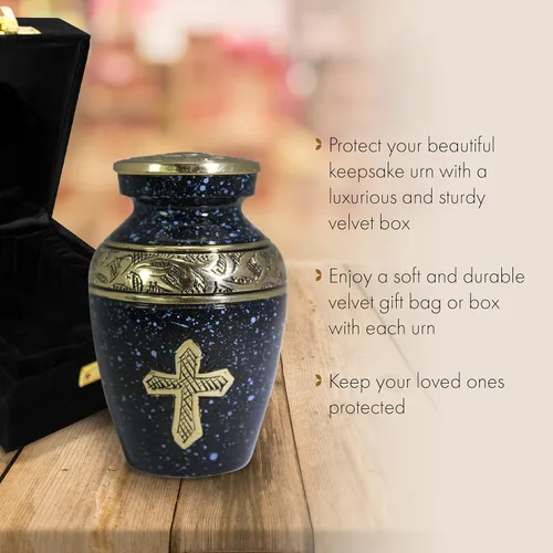 Miniatura 2 de Urna de cremación de cruz negra para cenizas hombre adulto – Urnas de cremación personalizadas para cenizas humanas, urnas decorativas para hombre