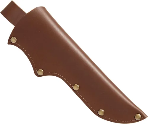 Mora - Funda para cuchillo, funda de cuchillo de cuero marrón para cinturón con lazo de transporte vertical para cinturón, funda gruesa para