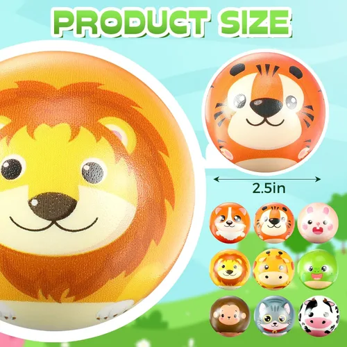 Miniatura 2 de Libima 36 piezas de bolas de estrés de animales, mini bolas de espuma para apretar, juguete para aliviar la ansiedad y el estrés, juguetes