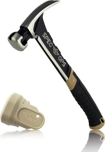 Spec Ops Tools Martillo de Clavos, 20 oz, Garra Extractora, Cara Lisa, Agarre Absorbe Impactos, 3% Donado a Veteranos