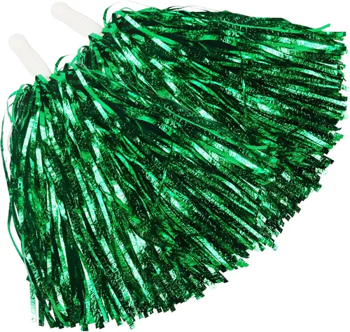 Miniatura 11 de Hooshing 12/24 unidades de pompones para porristas, pompones esponjosos metálicos brillantes para equipo de equipo deportivo, espíritu de fiesta