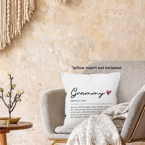 Miniatura 2 de Funda de almohada con definición de Grammy de 18 x 18 pulgadas, funda de almohada de cumpleaños para abuela, decoración cuadrada para el hogar