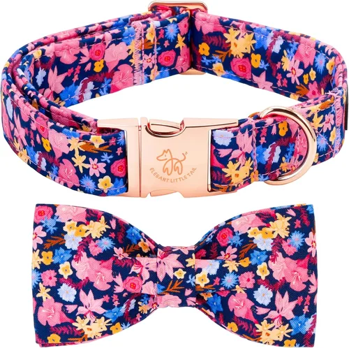 Miniatura 20 de Collar para perro Elegant Little Tail con moño, estampado de pepinillos, collar de moño lindo para perros pequeños eneldo