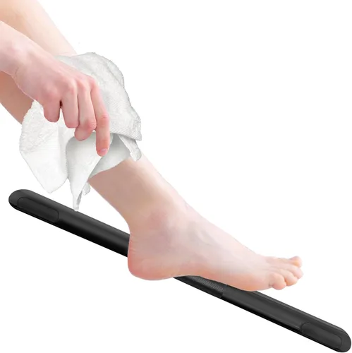 Reposapiés de ducha, barra de ducha de esquina para afeitarse las piernas, repisa de pie de ducha de hotel, barra de latón para baño (negro mate)