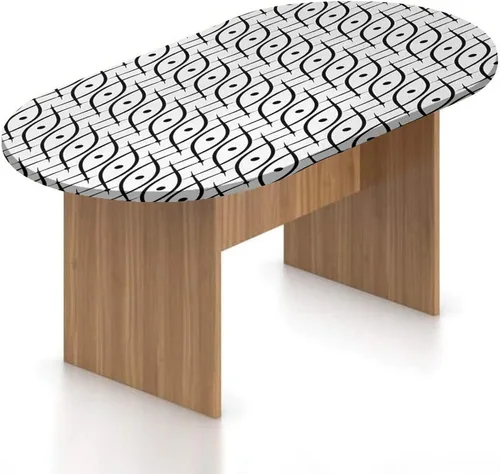 Miniatura 17 de XISUNYA Mantel ovalado ajustable para patio, mantel geométrico de poliéster elástico, mantel ajustable con estampado tribal, se adapta a mesas