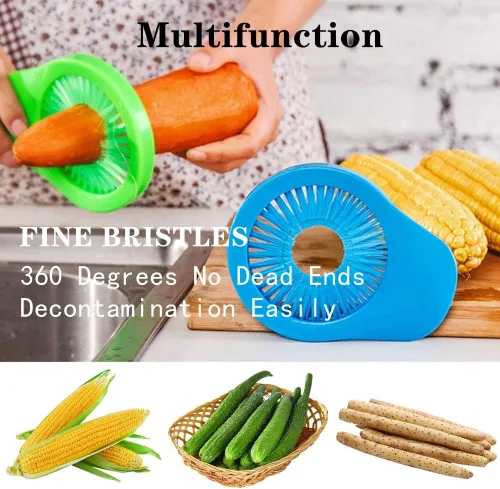 Miniatura 4 de 2 piezas de removedor de seda de maíz, cepillo multifuncional de limpieza de maíz, cepillo de seda de maíz, removedor de seda de frutas y verduras