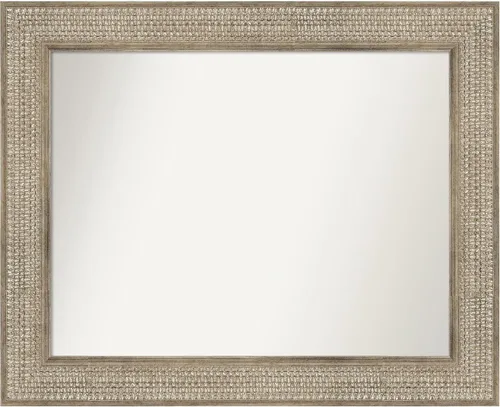 Miniatura 97 de Amanti Art Espejo de baño plateado para sobre fregadero, 26 x 26 pulgadas, espejo cuadrado de níquel pulido, marco de madera tradicional mediano, se