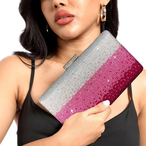 Miniatura 3 de Boutique De FGG Elegantes bolsos de noche de cristal para mujer, caja de fiesta formal, embrague, boda, diamantes de imitación, bolso de novia