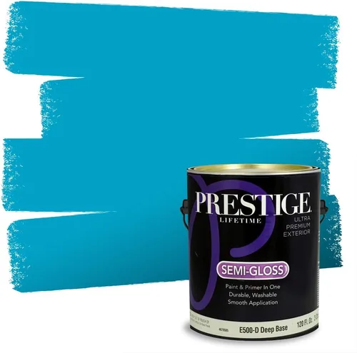 Miniatura 187 de Prestige Paints. - Base y pintura para exteriores en un solo galón, 1 galón. plano, comparable con Sherwin Williams Topsail. SW6799-PCM