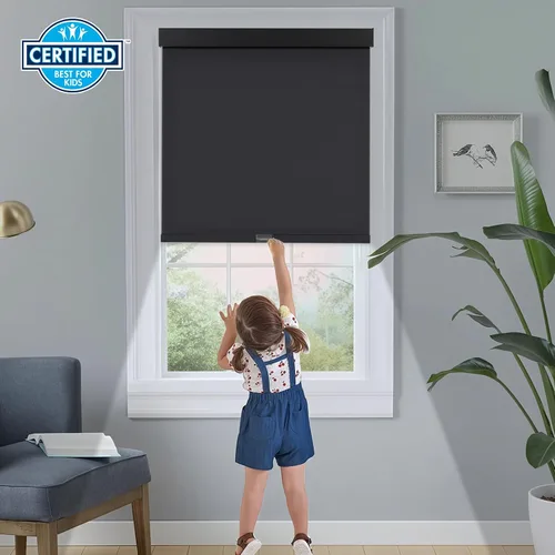 Miniatura 23 de Persilux Persianas enrollables opacas inalámbricas para ventanas, parada libre con cenefa, persianas de tela con aislamiento térmico, protección UV