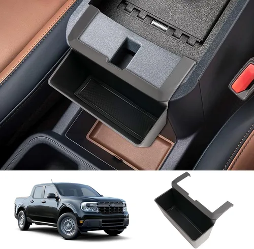 Miniatura 8 de LUWU Bandeja organizadora de consola central para camioneta Ford Maverick 2023 2022 2023 Maverick XLT caja de almacenamiento para reposabrazos 2023