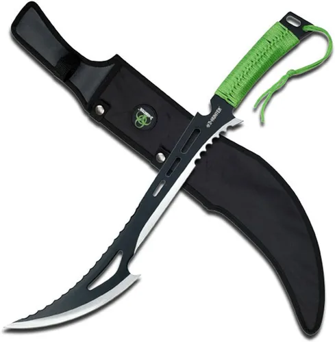 Z Hunter ZB-020 Series Fantasy Machete, mango envuelto en cable, 23.75 pulgadas en total Verde