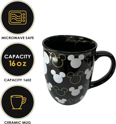 Miniatura 3 de 7 Star Mouse - Taza coleccionable con diseño de balas para café, té, bebidas frías, color negro, 16 onzas, para todas las ocasiones o recuerdos