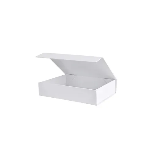 Miniatura 3 de Purple Q Crafts Caja de regalo dura blanca con tapa de cierre magnético, cajas pequeñas rectangulares de 7 x 5 x 1.6 pulgadas, para regalos