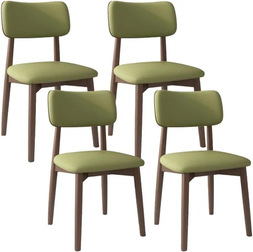 Miniatura 63 de YVYKFZD Solid Wood Dining Chairs, Kitchen Chairs Set with Curved Backrest, Leather Upholstered Dining Room Chair, Armless Living Room Chair, for
