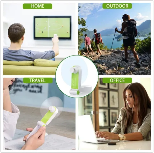 Miniatura 3 de Ventilador de mano personal, mini ventilador de bolsillo portátil, pequeño y ligero recargable por USB para deportes en casa, viajes al aire libre