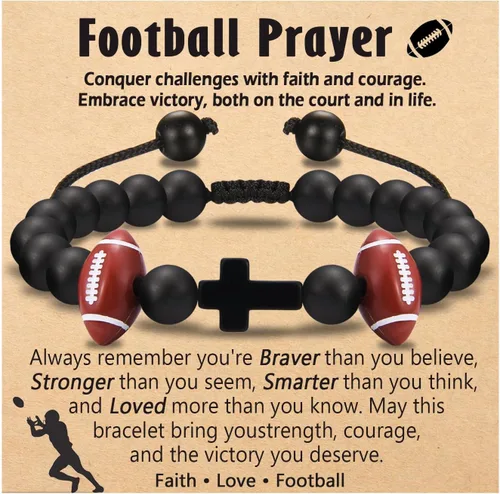 Miniatura 10 de Regalos de Baloncesto Fútbol Béisbol Fútbol Americano para Chicos Adolescentes, Pulseras para Chicos Ideas de Regalos para Cumpleaños/San
