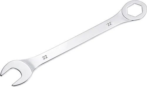 Miniatura 22 de uxcell Llave combinada delgada con extremo de 6 puntos compensado y extremo abierto angular, chapado en cromo espejo métrico de acero al carbono