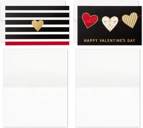Miniatura 5 de Hallmark Surtido de tarjetas de San Valentín, 18 tarjetas con sobres (corazones de aluminio), paquete de tarjetas del día de los galentinos