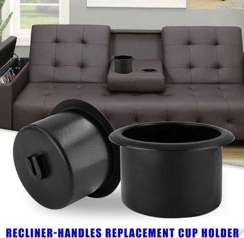 Miniatura 2 de Waziaqoc 2 piezas de portavasos para sillón reclinable, diámetro 86 mm, inserto de reemplazo de plástico para sofá, mesa, RV, coche, barco, altura