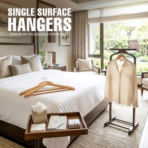 Miniatura 2 de Utopia Home Perchas de madera de alta calidad, paquete de 20 – Percha de madera resistente y duradera – Percha de madera con gancho giratorio de 360