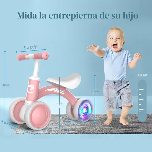 Miniatura 2 de Gamfeiny Colorful Lighting Baby Balance Bike Toys for 1 Year Old Boy Girl Gifts, 10-36 Month Toddler Balance Bike, No Pedal 4 Silence Wheels & Soft