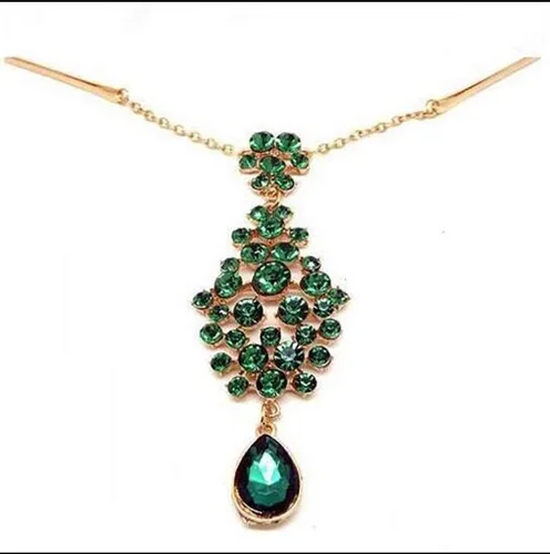 Miniatura 4 de Chargances Joyería de moda para mujer, joyería de frente de Halloween, color turquesa, cadena para la frente, pasador para la frente, para festival
