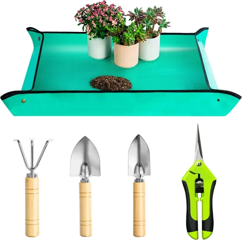 Miniatura 7 de Josteve juego de 5 herramientas para suculentas, mini herramientas de jardín pequeñas para interior, tijeras de podar y jardinería, juego de mano