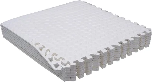 Miniatura 8 de SkyBlue 12 X (24 pies cuadrados) Alfombrilla de piso de gimnasio de 24 x 24 pulgadas de espuma EVA entrelazada para ejercicio de fitness, Celeste