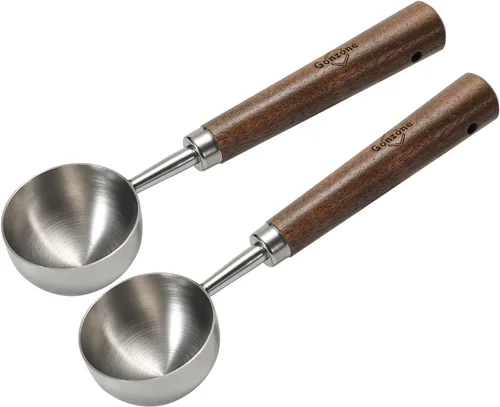 Miniatura 8 de Cuchara Medidora de Café Vintage - Acero Inoxidable 304, Cuchara de Café, Capacidad de 0.35 onzas, Mango de Nogal - Perfecta para Café, Té y Más