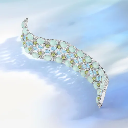 Miniatura 3 de Ross-Simons 84.80 qt. T. W. Pulsera de piedras preciosas múltiples en plata de ley