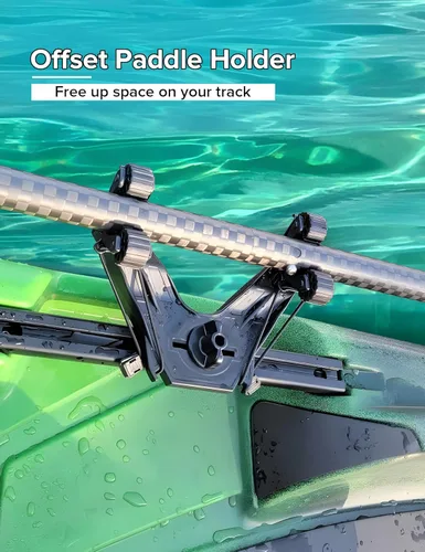Miniatura 2 de Soporte de paleta de kayak, accesorios de kayak para pesca, accesorios de montaje en pista de kayak de doble cabeza, soporte de paleta compensada