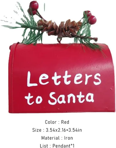 Miniatura 6 de Ochine Mini buzón de Navidad, letras a Papá Noel, árbol de Navidad, colgante, adornos colgantes para decoración del hogar, Navidad, buzón de Papá