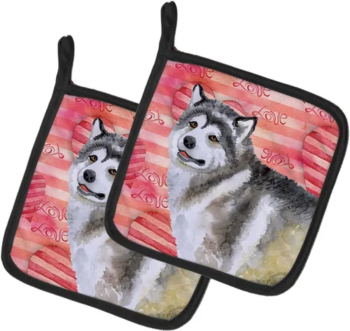 Miniatura 214 de Caroline's Treasures BB9655PTHD - Juego de soportes para ollas de cocina resistentes al calor, almohadillas calientes para horno, 7 1/2 x 7 1/2