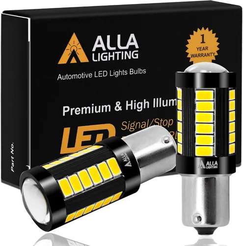 Miniatura 8 de Alla Lighting Bombillas LED BA15S 1156 de 2800 lm, luces blancas de marcha atrás/señal/freno/trasera/DRL 7506 P21W 1141 3497 1003 1073 199 2396 93
