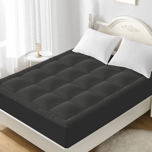 Miniatura 10 de YUGYVOB Cubrecolchón Twin - 800GSM Extra Grueso Refrescante y Transpirable Almohadilla de Colchón con Bolsillo Profundo de 8"-21" y Relleno Gris