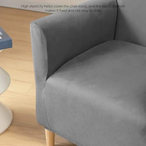 Miniatura 2 de Gollense Funda para sillón de banquete, de terciopelo de lujo, con brazos, fundas elásticas para sillas de sala de estar, funda suave para silla
